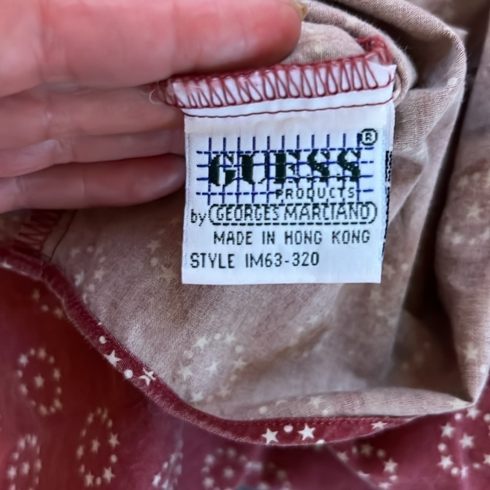 Vintage Guess by Marciano Dots Stars Print Long Sleeve Unique Mens Cotton XL - Picture 8 of 9